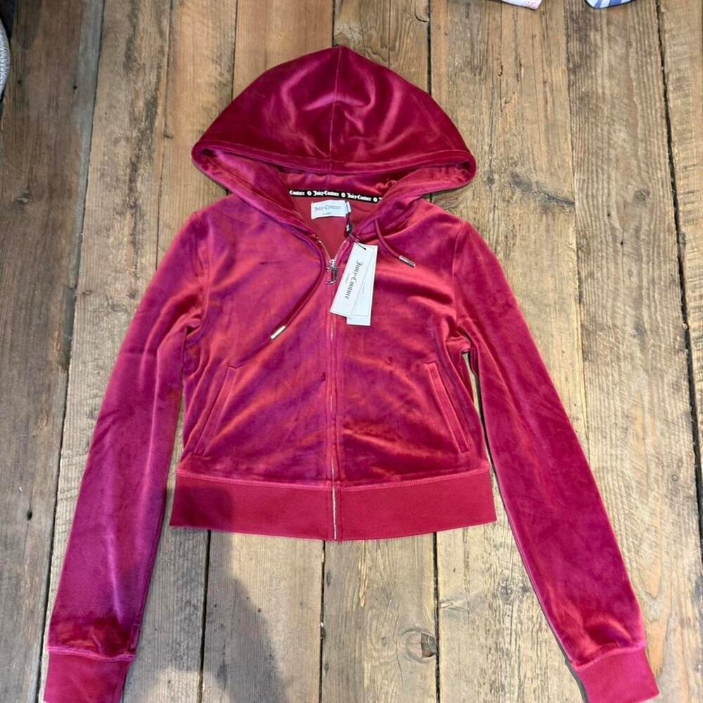 Pink juicy couture velour zip up